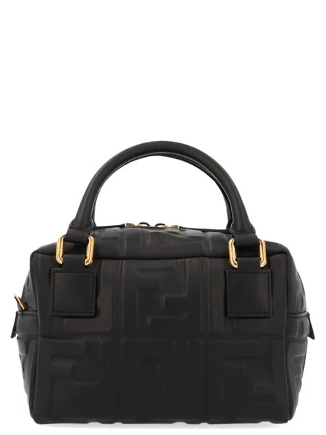 fendi boston bag ff embossed black|fendi boston bag review.